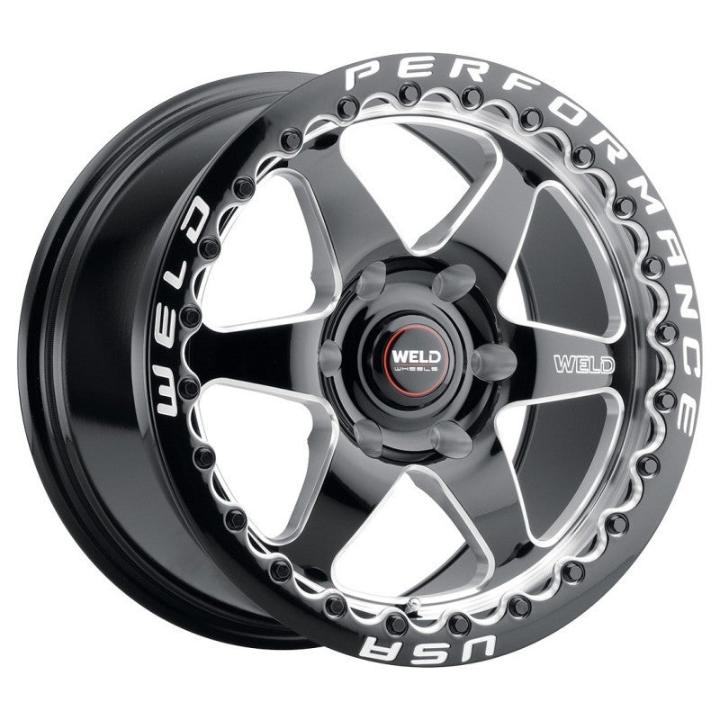 Weld S909 17x10 Ventura 6 Beadlock 6x135 ET42 BS7.25 Gloss BLK MIL DIA 87.1-Wheels - Cast-Weld-190300181476-