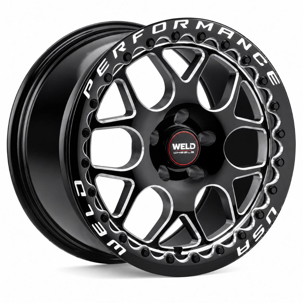 Weld Solana Beadlock 17x10 gloss black wheel with 5x120 bolt pattern