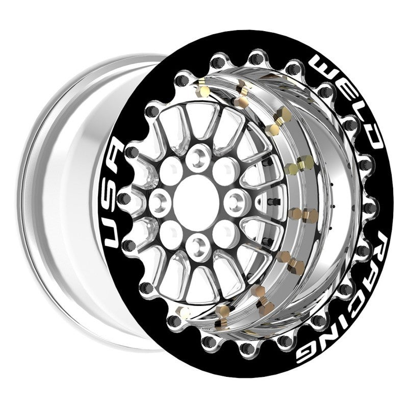Weld Tuner Import Drag 13x10 / 4x100mm BP / 5in. BS Black Wheel CTR Single Beadlock - Black Ops Auto Works