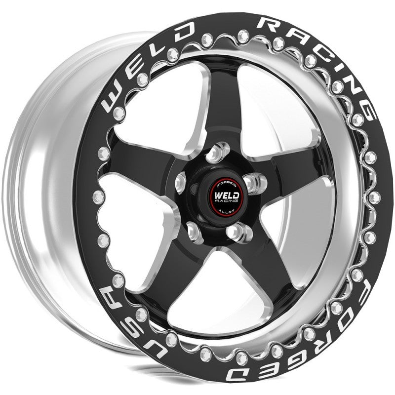 Weld S71 15x10 / 5X115 Conical Lug 6.5BS Black 3.18 ID Medium Pad SBL MT Black - Weld 71MB510W65F