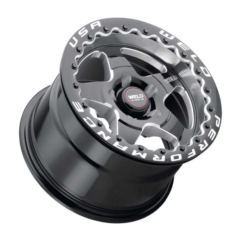 Weld S904 15x10 Ventura Beadlock 5x114.3 ET51 BS7.50 Gloss BLK MIL DIA 78.1 - Weld S904B0067P51