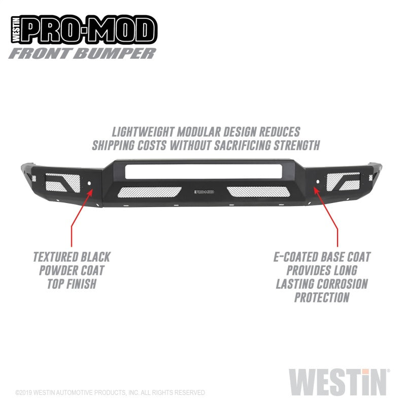 Westin 15-19 Chevrolet Silverado 2500/3500 Pro-Mod Front Bumper - Textured Black - Black Ops Auto Works