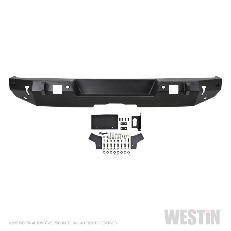 Westin Westin 18-19 Jeep Wrangler JL WJ2 Rear Bumper w/ Sensors (Excl. Wrangler JK) - Textured Black