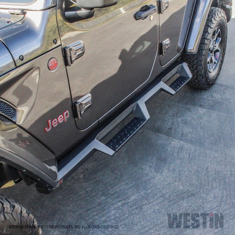 Westin Westin 18-20 Jeep Wrangler JL Unlimited 4DR HDX Drop Nerf Step Bars - Textured Black