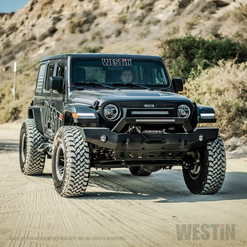Westin Westin 18-20 Jeep Wrangler WJ2 Full Width Front Bumper w/LED Light Bar Mount Textured Black