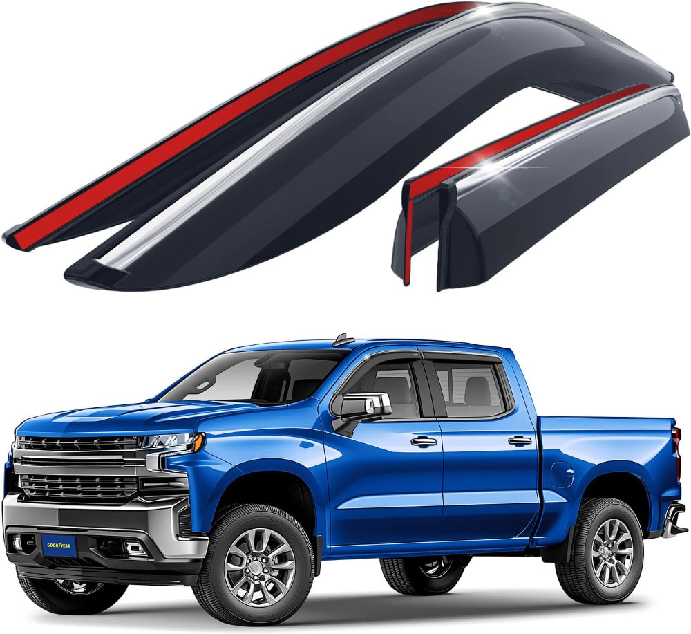 Westin Westin 20-25 Chevrolet/GMC Silverado/Sierra 2500/3500HD In-Channel Wind Deflector 4pc - Matte Black