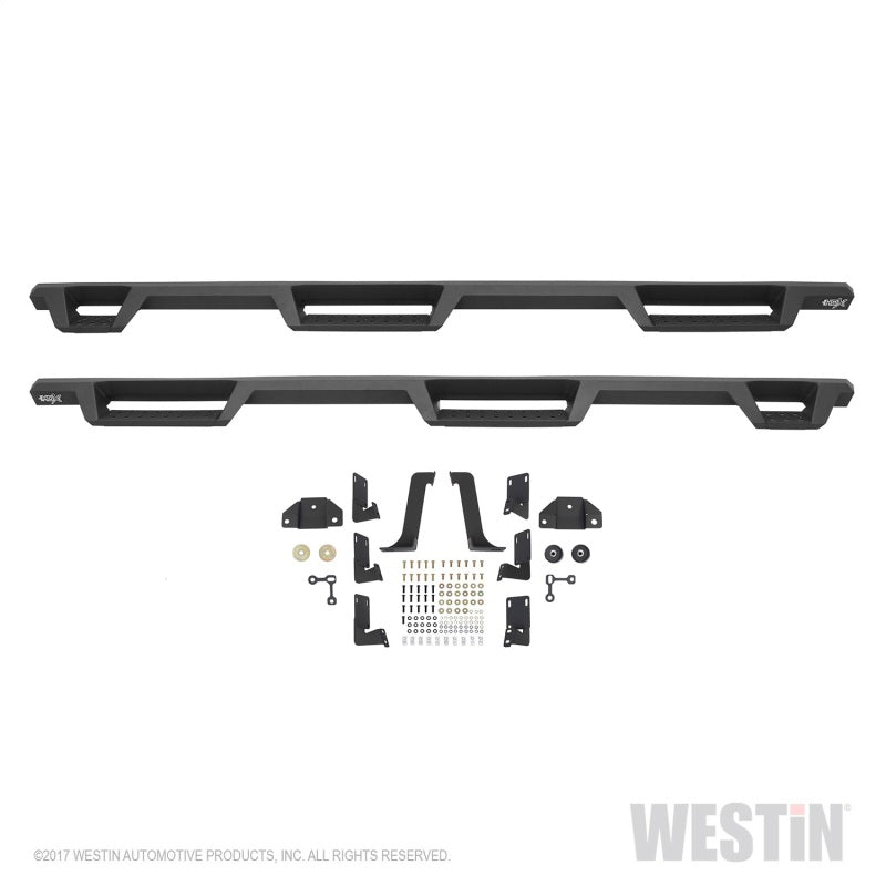Westin Westin 99-16 Ford F-250/350/450/550 CC (6.75ft Bed) HDX Drop Whl to Whl Nerf Step Bars - Text Blk