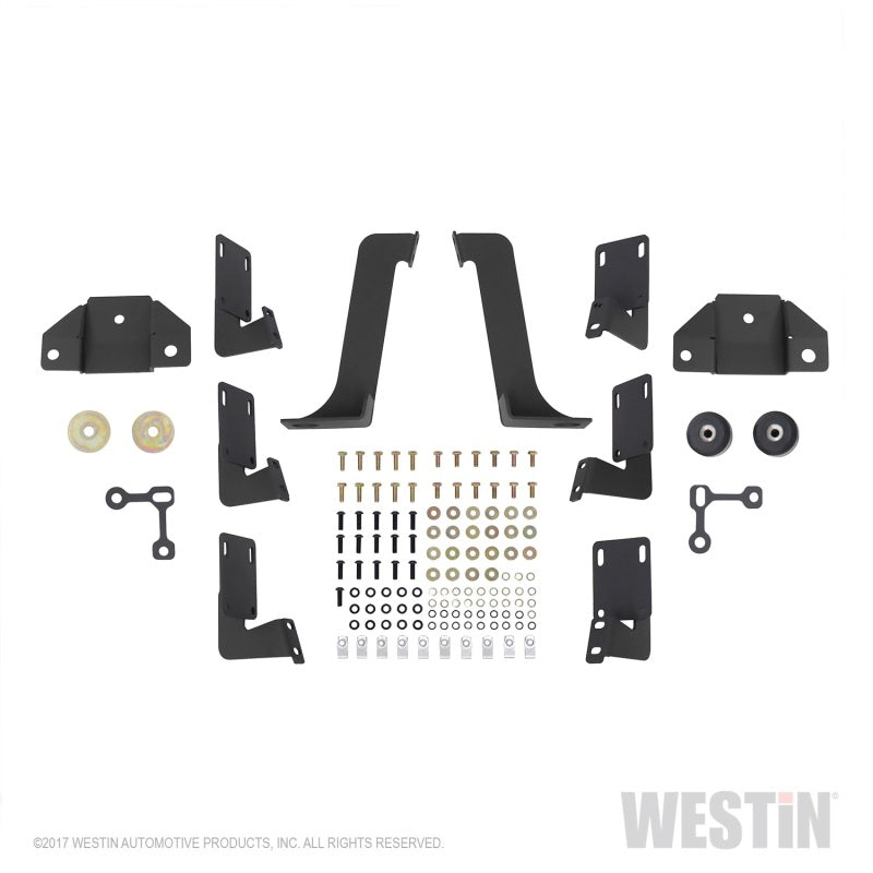 Westin Westin 99-16 Ford F-250/350/450/550 CC (6.75ft Bed) HDX Drop Whl to Whl Nerf Step Bars - Text Blk