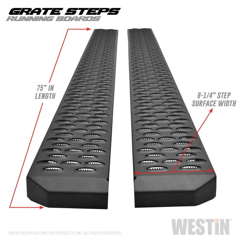 Westin Westin Grate Steps Running Boards 75 in - Textured Black