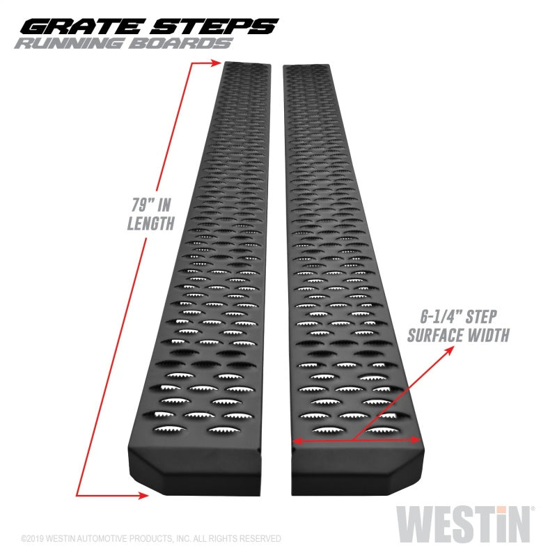 Westin Westin Grate Steps Running Boards 79 in - Textured Black