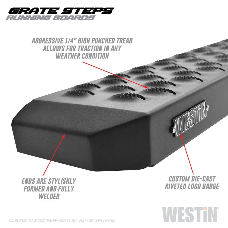 Westin Westin Grate Steps Running Boards 79 in - Textured Black