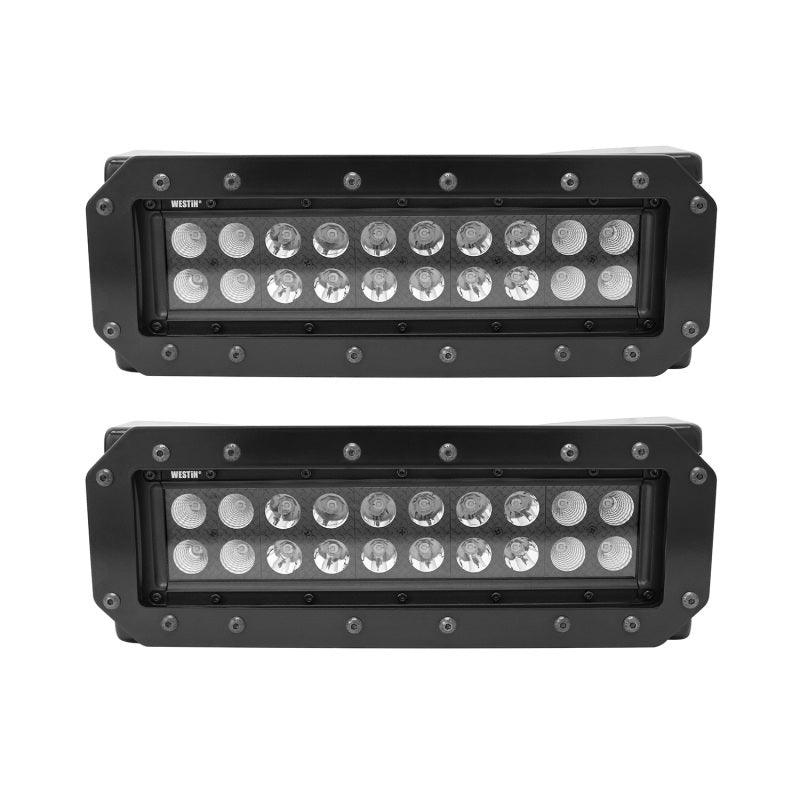 Westin Westin HDX Flush Mount B-FORCE LED Light Kit (Set of 2) w/wiring harness - Black