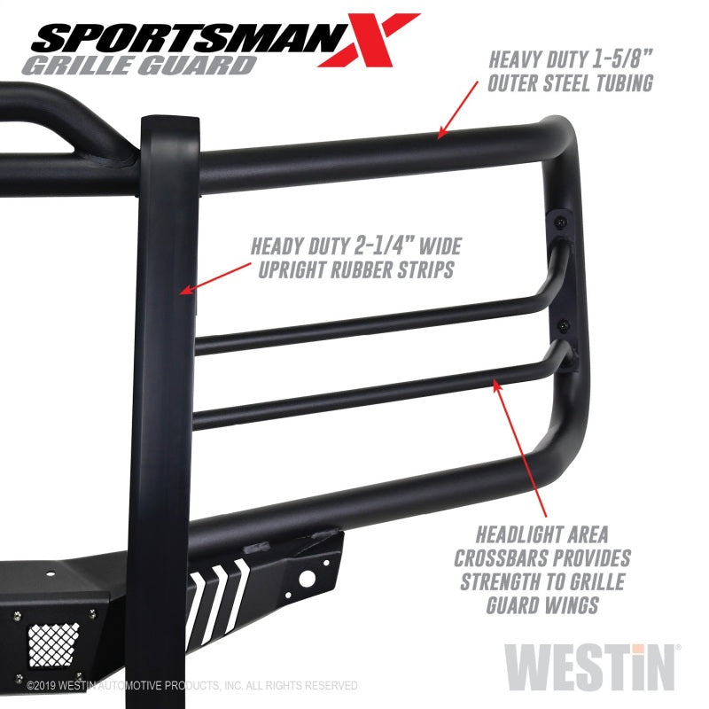 Westin Sportsman X Grille Guard – removable mesh and light bar mount