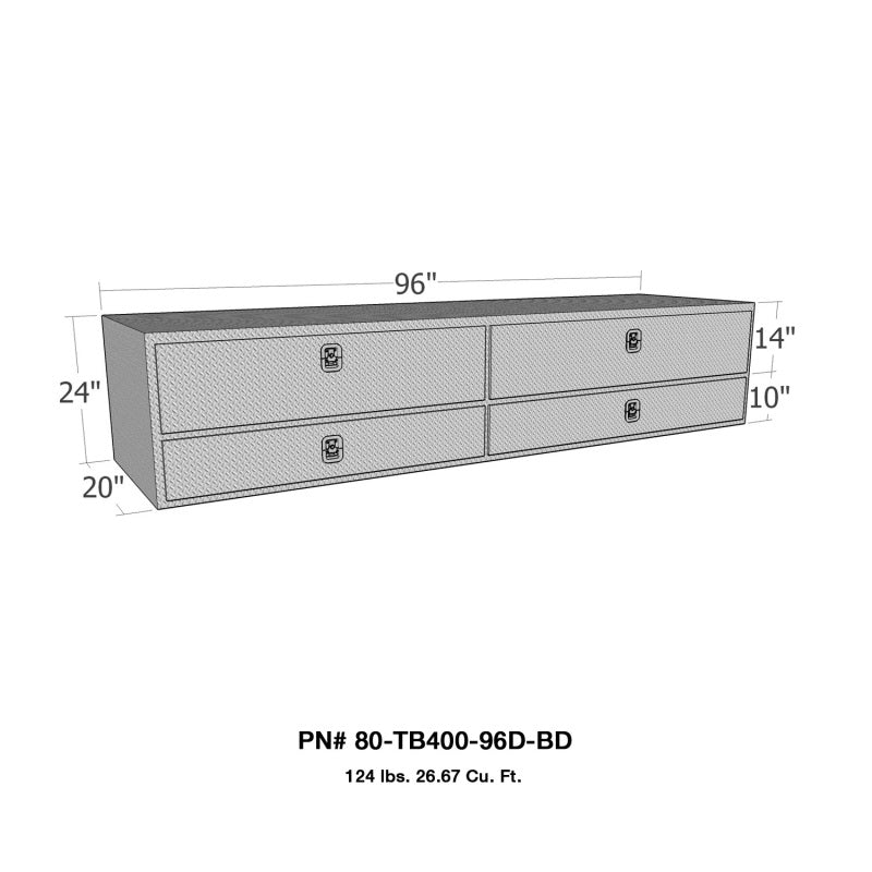 Westin Westin/Brute High Cap 96in Stake Bed Contractor TopSider w/ Bottom Drawers - Aluminum