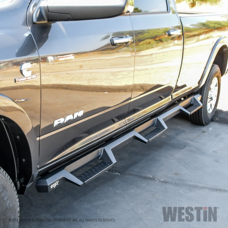 Westin Westin/HDX 19-20 Ram 2500/3500 Crew Cab (8ft Bed) Drop Wheel to Wheel Nerf Step Bars - Txt Black