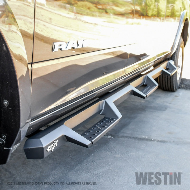 Westin Westin/HDX 19-20 Ram 2500/3500 Crew Cab (8ft Bed) Drop Wheel to Wheel Nerf Step Bars - Txt Black