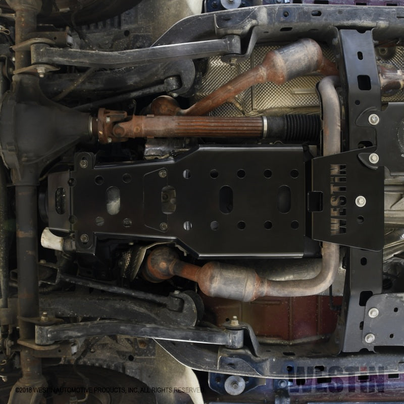 Westin/Snyper 07-11 Jeep Wrangler Transmission Pan Skid Plate - Textured Black - Black Ops Auto Works