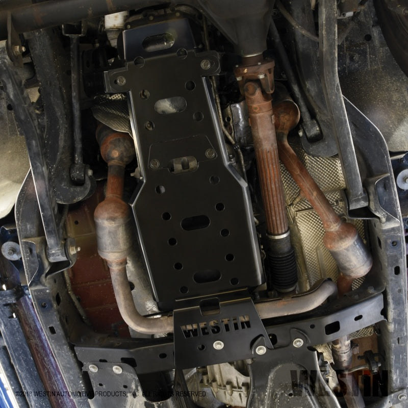 Westin/Snyper 07-11 Jeep Wrangler Transmission Pan Skid Plate - Textured Black - Black Ops Auto Works