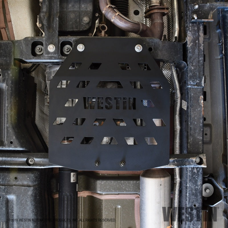 Westin/Snyper 18-21 Jeep Wrangler JL Transfer Case Skid Plate - Textured Black - Black Ops Auto Works