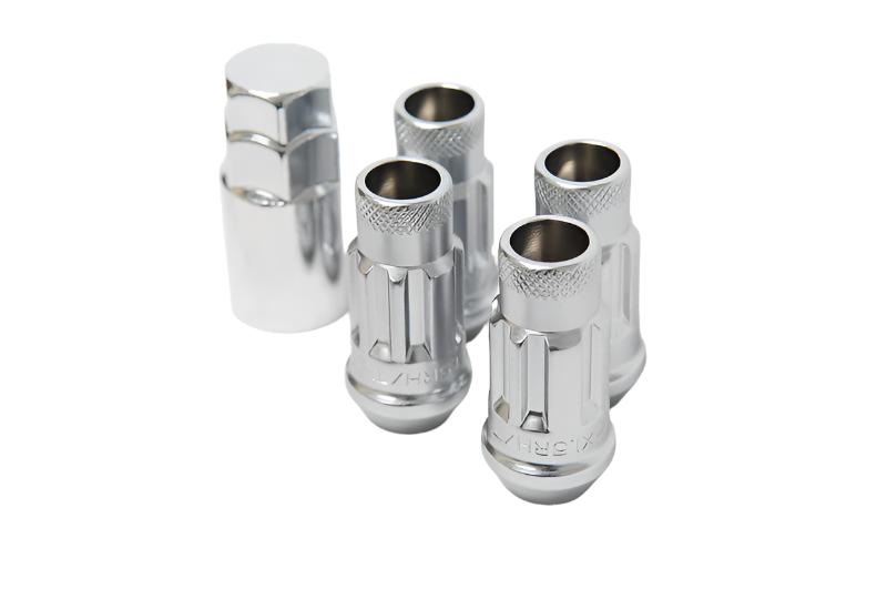 Wheel Mate 12x1.50 48mm Muteki SR48 Satin Silver Open End Locking Lug Nut - Set of 4 - Black Ops Auto Works