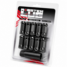 Load image into Gallery viewer, Wheel Mate Monster open end lug nut set of 20 in black chrome 14x1.50