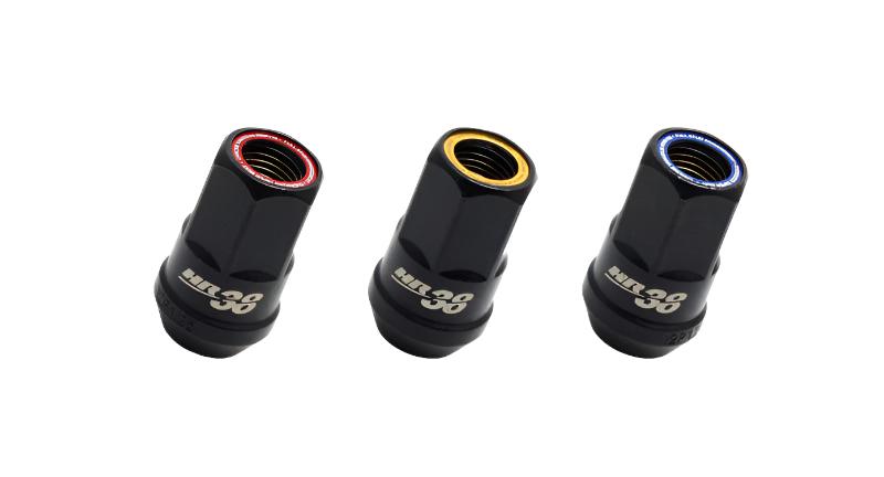 Wheel Mate Muteki HR38 Open End Lug Nuts 12x1.25 Black Chrome / Red Ring - Black Ops Auto Works