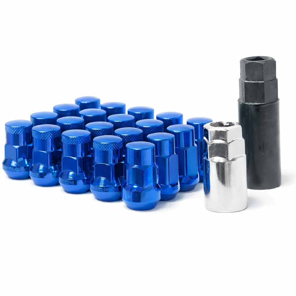 Wheel Mate Muteki SR35 Close End Lug Nuts w/ Lock Set - Blue 12x1.25 35mm Wheel Mate WHM32925UP