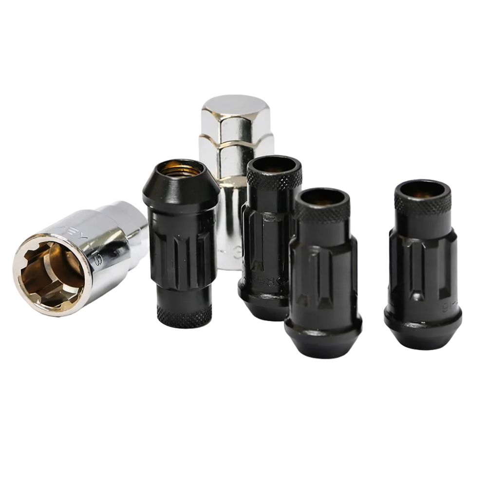 Wheel Mate Muteki SR48 Open End Locking Lug Nut Set of 4 - Black 12x1.25 48mm Wheel Mate WHM32901B