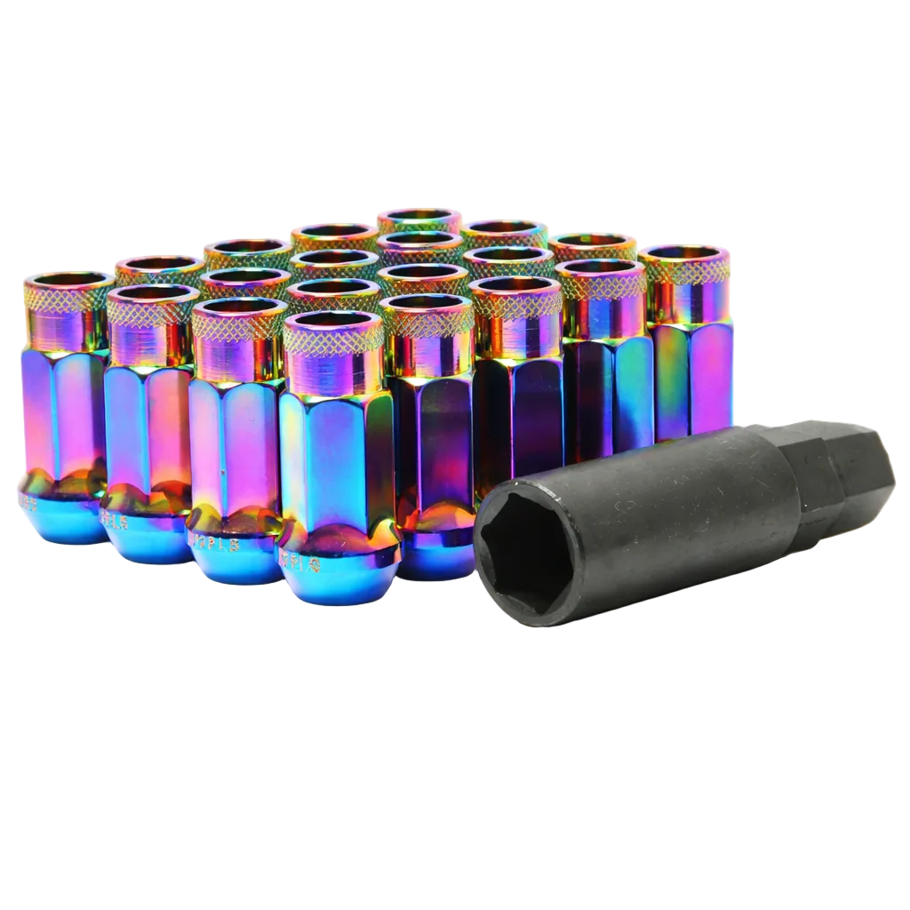Wheel Mate Muteki SR48 Open End Locking Lug Nut Set of 4 - Burning Blue Neon 12x1.25 48mm Wheel Mate WHM32901UN