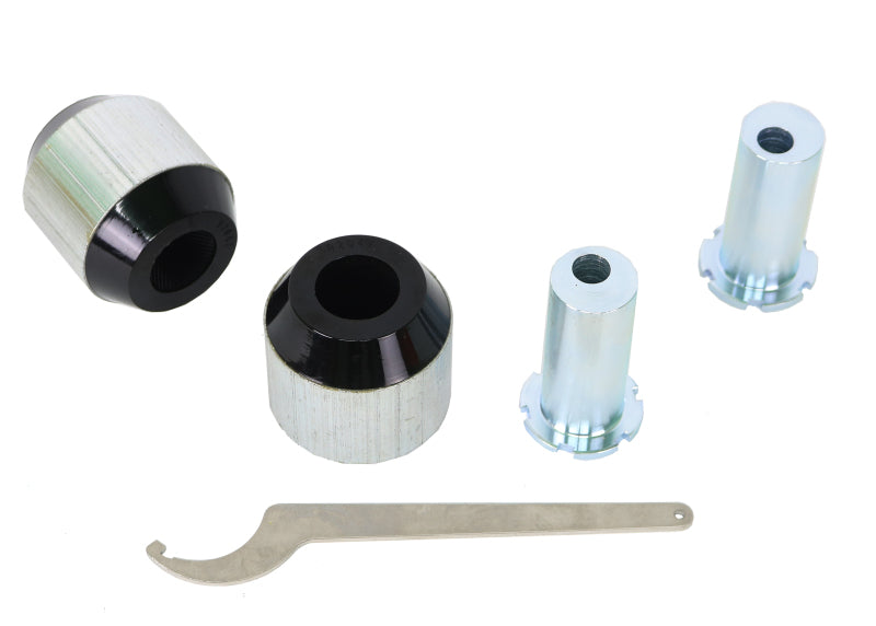 Double offset geometry detail on Whiteline KCA500 polyurethane bushings