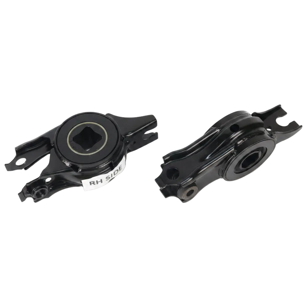 Close up of Whiteline synthetic elastomer control arm bushing and housing