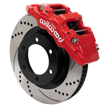 Load image into Gallery viewer, Wilwood Aerolite 6R front brake kit for 2021–2024 Ford Bronco with red 6-piston caliper and 13.38-inch drilled and slotted rotor