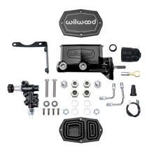 Load image into Gallery viewer, Wilwood Mopar Compact Tandem Master Cylinder Kit w/ Combination Valve &amp; Pushrod 15/16in Bore - Black Wilwood WIL261-16796-BK