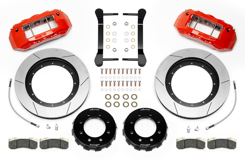 Wilwood 140-15381-R kit unboxed with rotors calipers lines and hardware