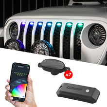 Load image into Gallery viewer, XK Glow 7 piece pre-runner style LED grill pod kit with RGBW color chasing effects