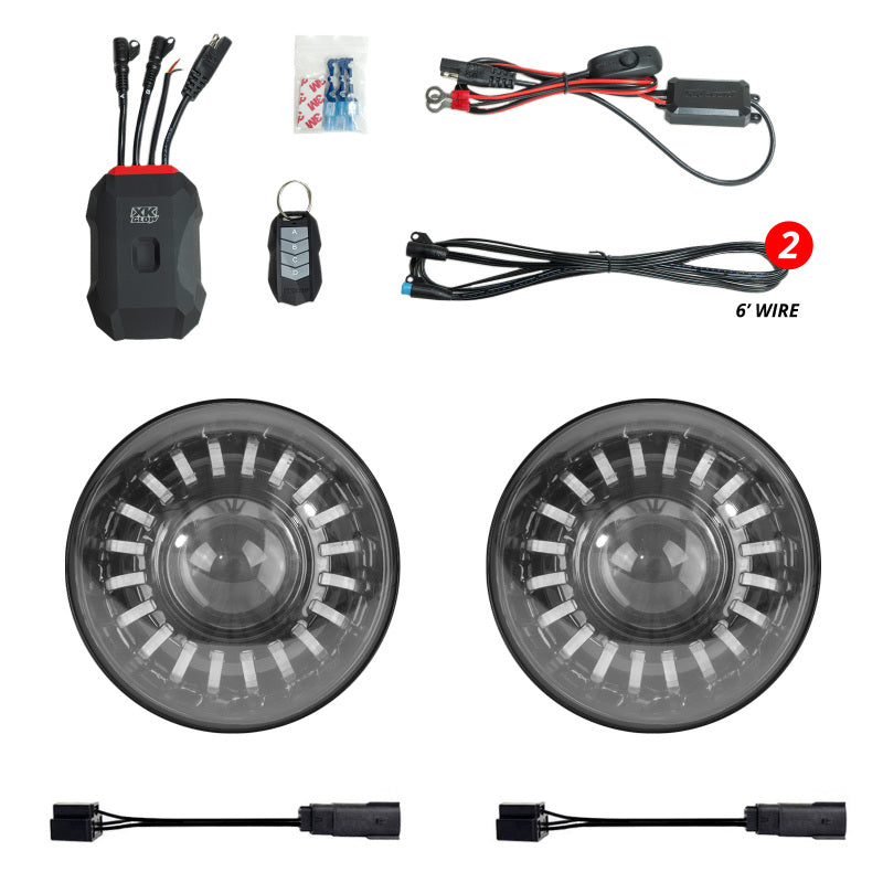 XKGlow XKGMX-7IN-JP-KIT Jeep Wrangler JK 7in RGBW Headlight Kit