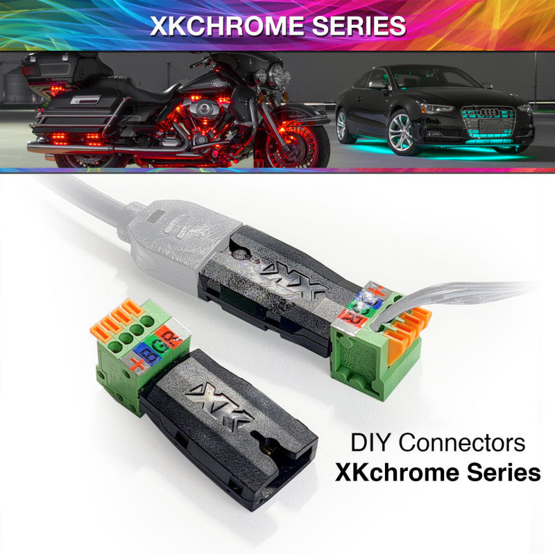 XK Glow LED lighting wiring connectors for custom vehicle light kits