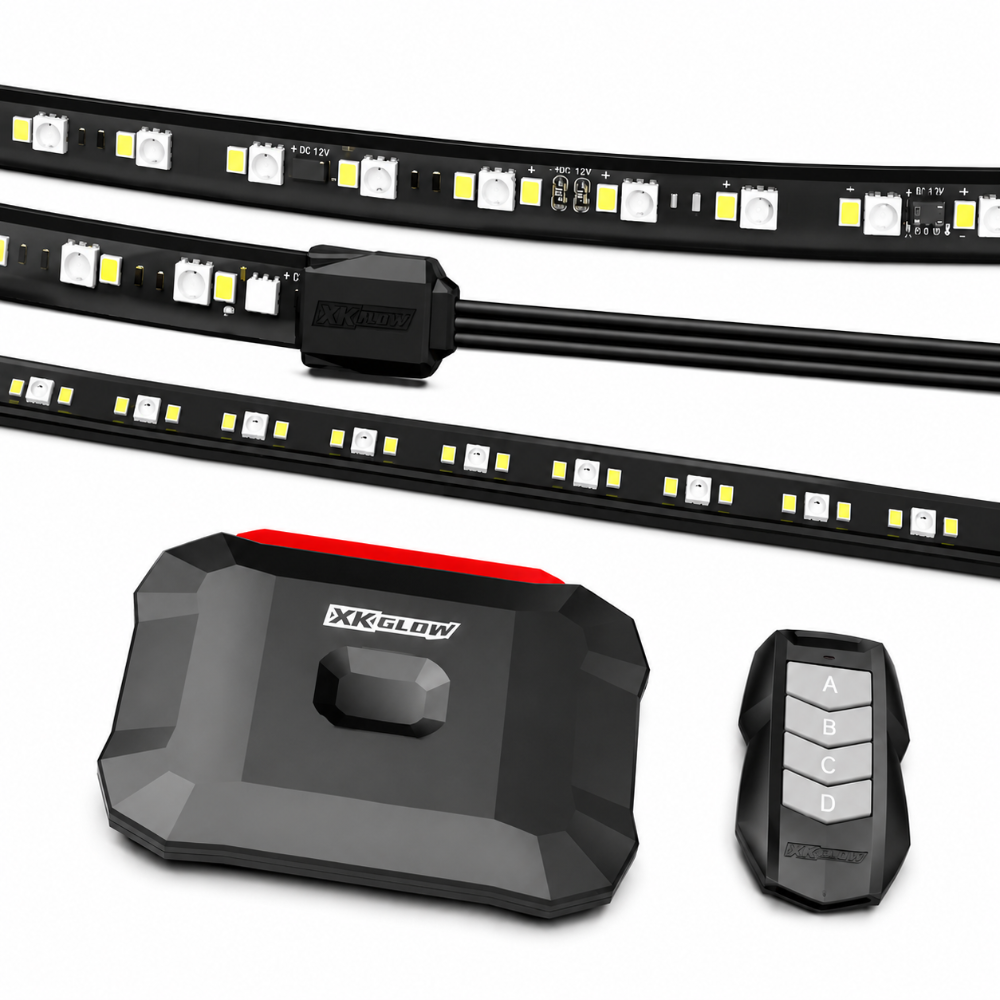 XK Glow XKmax RGBW 16pc addressable underglow interior and wheel LED kit