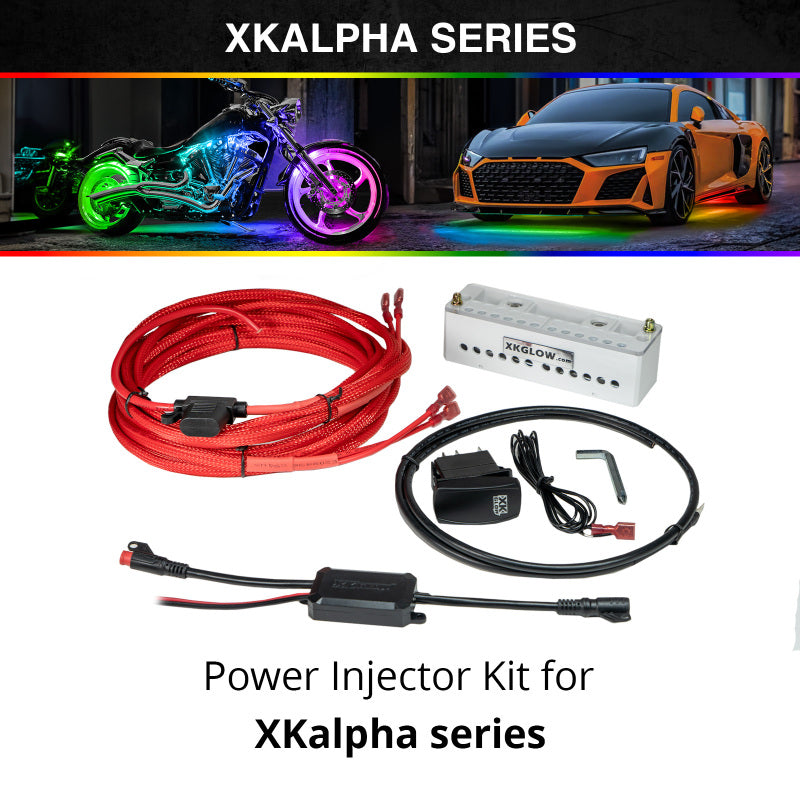 XKGLOW app controlled car interior lights for ambient LED lighting effects