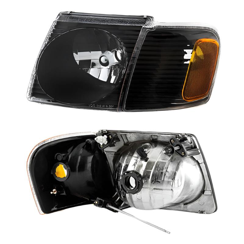 xTune 01-03 Ford Explorer Sport 4pc OEM Style Headlights w/Corner - Black (HD-JH-FEXP01-ST-BK) - Black Ops Auto Works