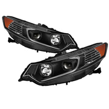 Load image into Gallery viewer, xTune 09-14 Acura TSX Projector Headlights - Light Bar DRL - Black (PRO-JH-ATSX09-LB-BK) - Black Ops Auto Works