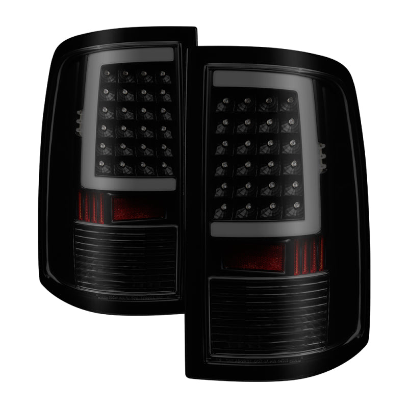 xTune 09-18 Dodge Ram 1500 LED Tail Lights - Black Smoke (ALT-ON-DR09-LBLED-BSM) - Black Ops Auto Works