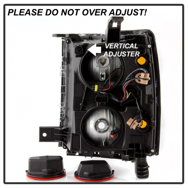 xTune 14-15 Chevy Silverado 1500 (New Body) OEM Style Headlights w/Trim - Blk (HD-JH-CS14-CC-BK) - Black Ops Auto Works