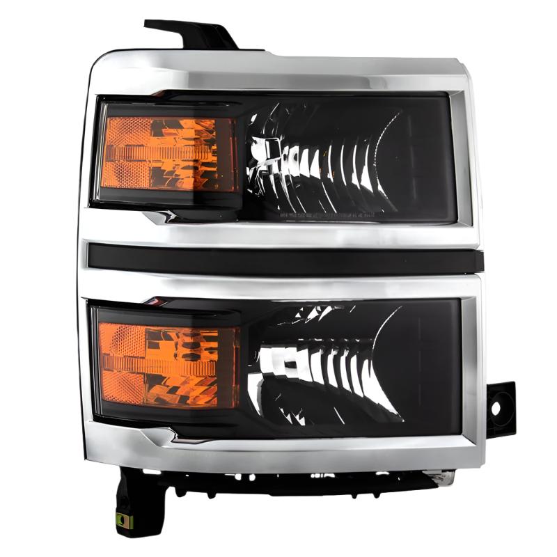 xTune 14-15 Chevy Silverado 1500 (New Body) OEM Style Headlights w/Trim - Blk (HD-JH-CS14-CC-BK) - Black Ops Auto Works