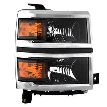 Load image into Gallery viewer, xTune 14-15 Chevy Silverado 1500 (New Body) OEM Style Headlights w/Trim - Blk (HD-JH-CS14-CC-BK) - Black Ops Auto Works