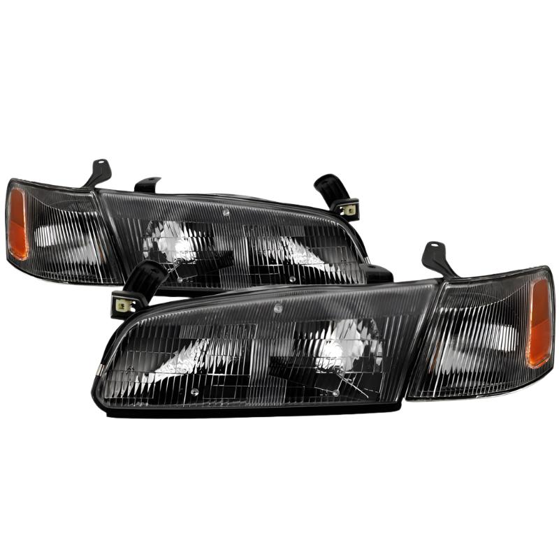 xTune 97-99 Toyota Camry 4pc OEM Style Headlights w/Corner Lights - Black (HD-JH-TCAM97-SET-BK) - Black Ops Auto Works