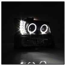 Load image into Gallery viewer, xTune Chevy Silverado 03-06 Projector Headlights 4pcs - LED Halo - Black PRO-JH-CSIL03-SET-BK-Headlights-SPYDER-887769036774-