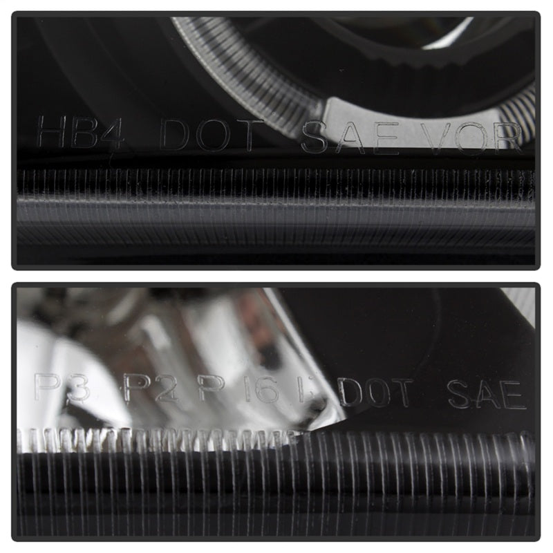 xTune Chevy Silverado 03-06 Projector Headlights 4pcs - LED Halo - Black PRO-JH-CSIL03-SET-BK-Headlights-SPYDER-887769036774-