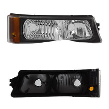 Load image into Gallery viewer, xTune Chevy Silverado 03-06 Projector Headlights 4pcs - LED Halo - Black PRO-JH-CSIL03-SET-BK-Headlights-SPYDER-887769036774-