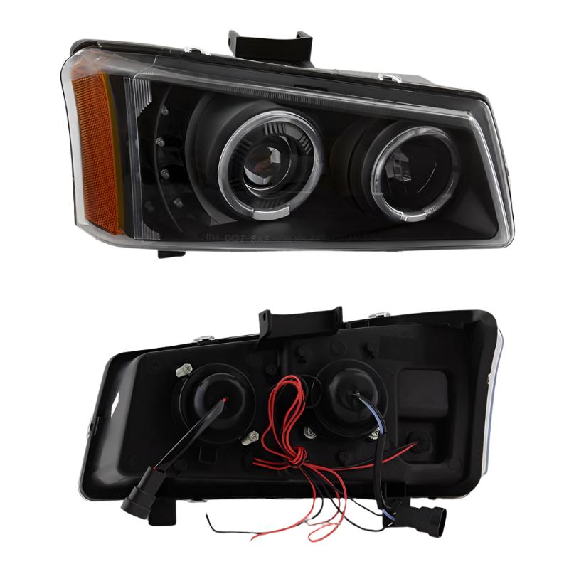 xTune Chevy Silverado 03-06 Projector Headlights 4pcs - LED Halo - Black PRO-JH-CSIL03-SET-BK-Headlights-SPYDER-887769036774-